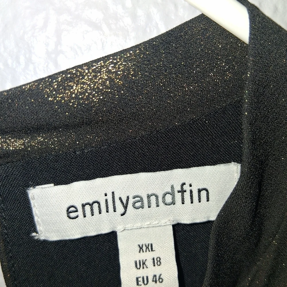 Emily And Fin Shake And Shimmer A Line Mini Dress Gold Metallic XXL - Picture 5 of 8
